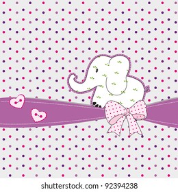 Cute card on special day with elephant