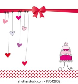 Cute card on valentines day or wedding
