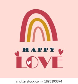 
tarjeta linda con unicornio arcoiris de estilo plano. impreso para el diseño de productos para niños. Estilo escandinavo. declaración de amor