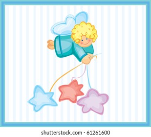 Cute card of small angel.