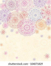 cute card with stylized flowers