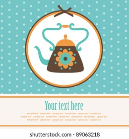 cute card with teapot. vector illustration