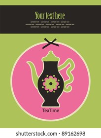 cute card with teapot. vector illustration