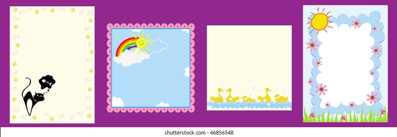 cute card template for invitations, scrapbook
