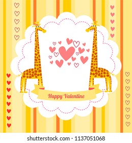 Cute card template of a Valentine card
