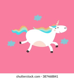 Cute card with unicorn