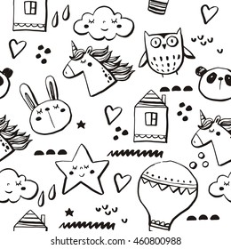 Cute card with unicorn