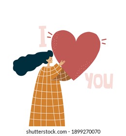 Cute card for Valentine's Day. Holiday graphic. Vector hand drawn illustration.