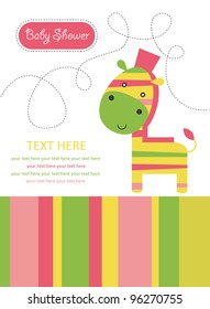 cute card with zebra. vector illustration