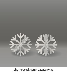 Escena de cartón cúpula Copos de nieve - ilustración vectorial