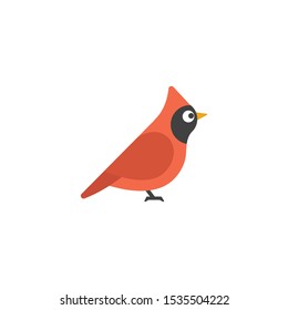 Cute cardinal bird cartoon vector,icon on a white background