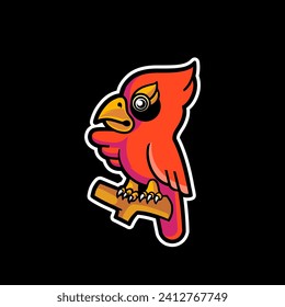 Cute cardinal kids mascot logo