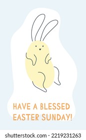 Cute tarjetas para Pascua. Diseño hecho a mano de la tarjeta de saludo de primavera. Felices fiestas. Primavera. Conejos. Ilustración vectorial.