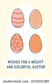 Cute cards for Easter. Hand-drawn design of Spring greeting card. Happy holiday. Spring. Rabbits. Vector illustration.