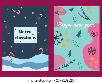 Cute cards for New Year's holidays.