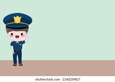 Cute career character , police man