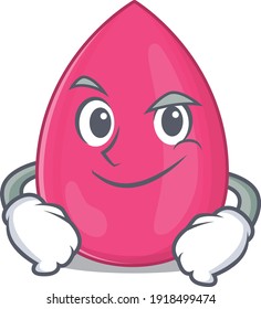 A cute caricature picture of makeup sponge having confident gesture. Vector illustration