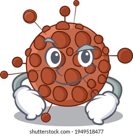 A cute caricature picture of neisseria having confident gesture. Vector illustration