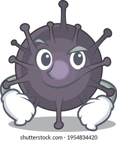 A cute caricature picture of salmonella having confident gesture. Vector illustration