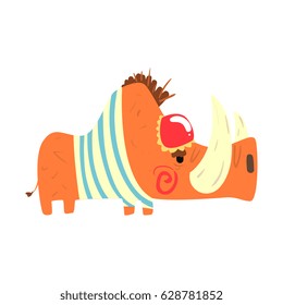 Cute caroon porcupine. African animal colorful character