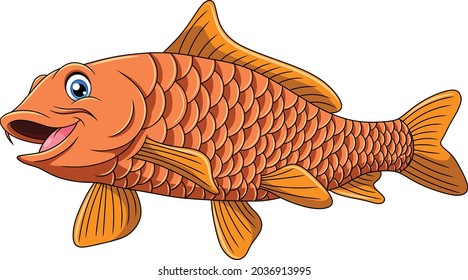Cute Carp Fish cartoon vector illustration