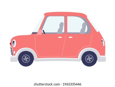 Cute car.retro.Sideways.Vector illustration that is easy to edit.