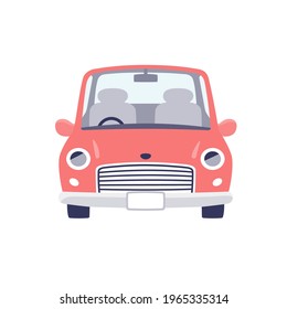 Ilustración Cute car.retro.Vector que es fácil de editar.
