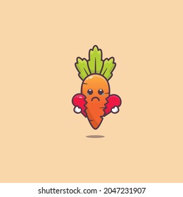 Cute carrot with broken heart expression
