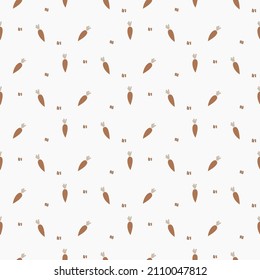 Patrón de conejo de zanahoria corta, fondo arenoso para niños diseño de ropa impresión de diseño textil