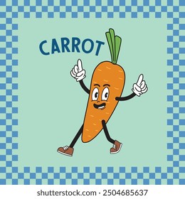 Cute Carrot Cartoon Vector Icon flat Illustration Food Nature