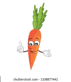 cute carrot character. cartoon vector illustration