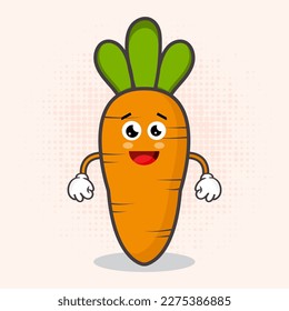 Cute Carrot Character is an endearing vegetable mascot design featuring a charming carrot character that's perfect for a variety of applications