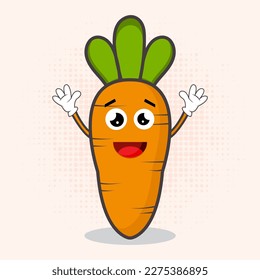 Cute Carrot Character is an endearing vegetable mascot design featuring a charming carrot character that's perfect for a variety of applications