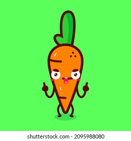cute carrot character illustration vector
