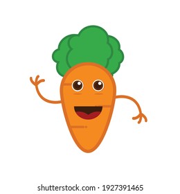 Cute carrot character isolated element.Vector illustration