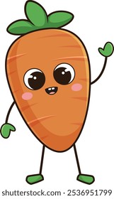 Cute carrot character vector illustration