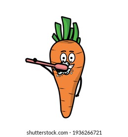 Cute carrot character vector template design illustration