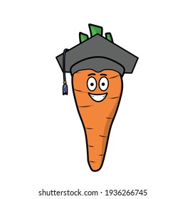Cute carrot character vector template design illustration