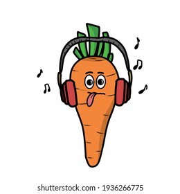 Cute carrot character vector template design illustration