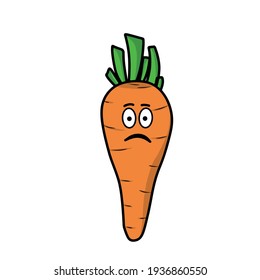 Cute carrot character vector template design illustration