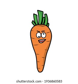 Cute carrot character vector template design illustration