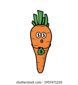 Cute carrot character vector template design illustration