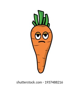 Ilustración de diseño de vectores de caracteres de zanahoria mate
