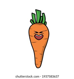 Cute carrot character vector template design illustration