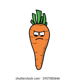 Cute carrot character vector template design illustration