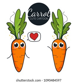 Cute carrot characters. Vector set