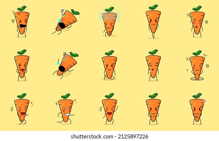 cute carrot emoticon. expression. suitable for mascot, logo, icon and symbol