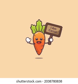 Cute carrot with expression board