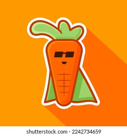 Cute carrot fruit illustration design, applicable for digital and print