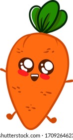 Cute carrot, illustration, vector on white background